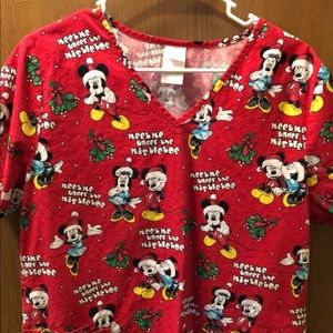 Mickey Mouse Xmas Scrub top